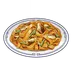 Fideos salteados con pescado