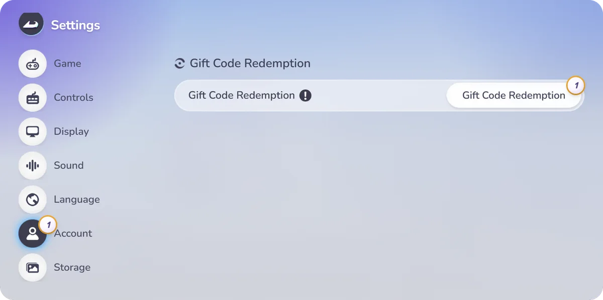 Gift Code Redemption öffnen