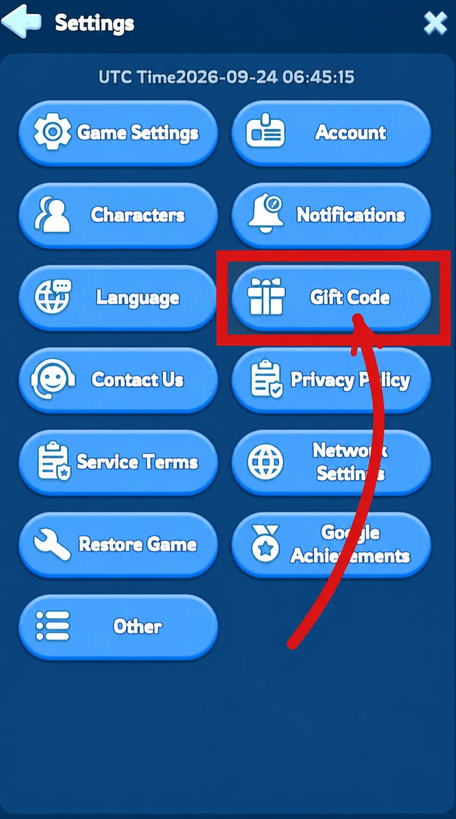 Geschenkcode eingeben